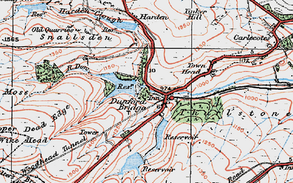 Old map of Woodhead Tunnel in 1924