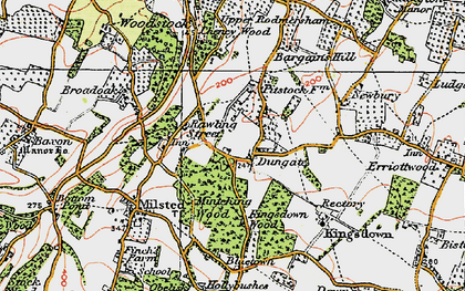 Old map of Dungate in 1921