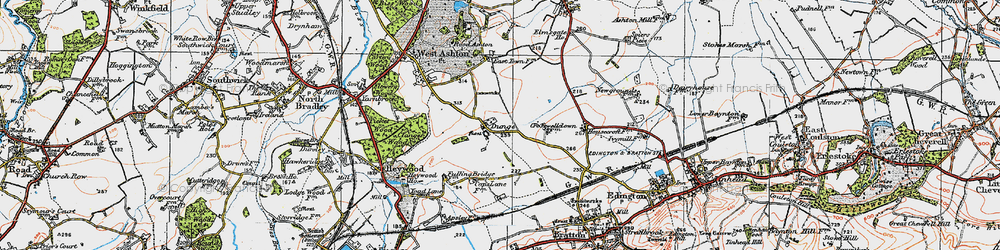 Old map of Dunge in 1919