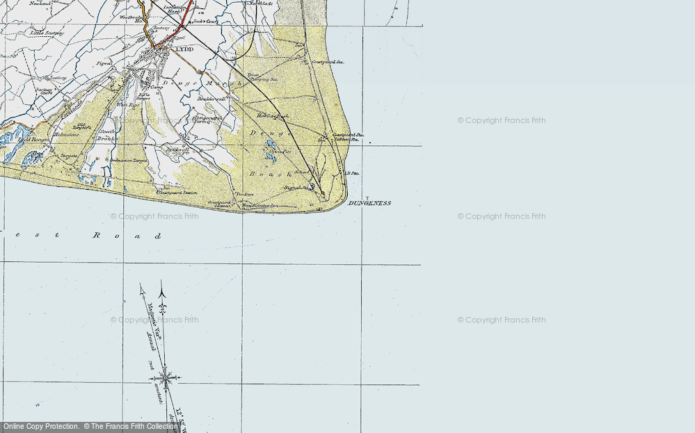 Old Map of Dungeness, 1921 in 1921