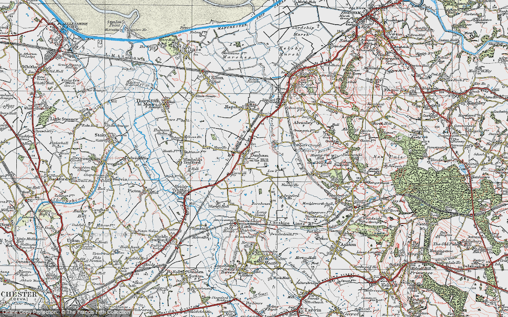 Old Map of Dunham-on-the-Hill, 1924 in 1924