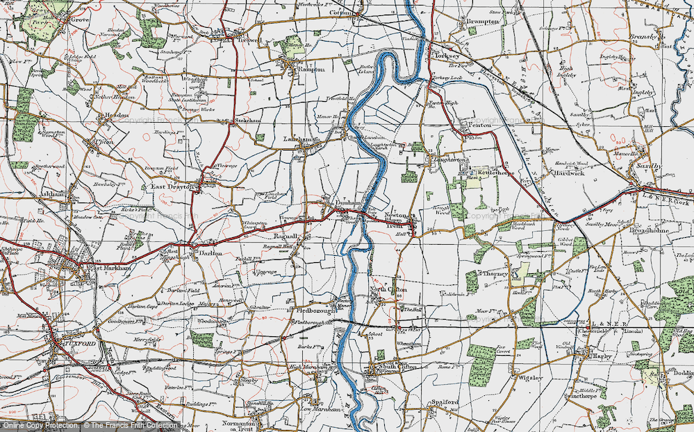 Old Map of Dunham on Trent, 1923 in 1923