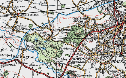 Old map of Dunham Massey Hall in 1923