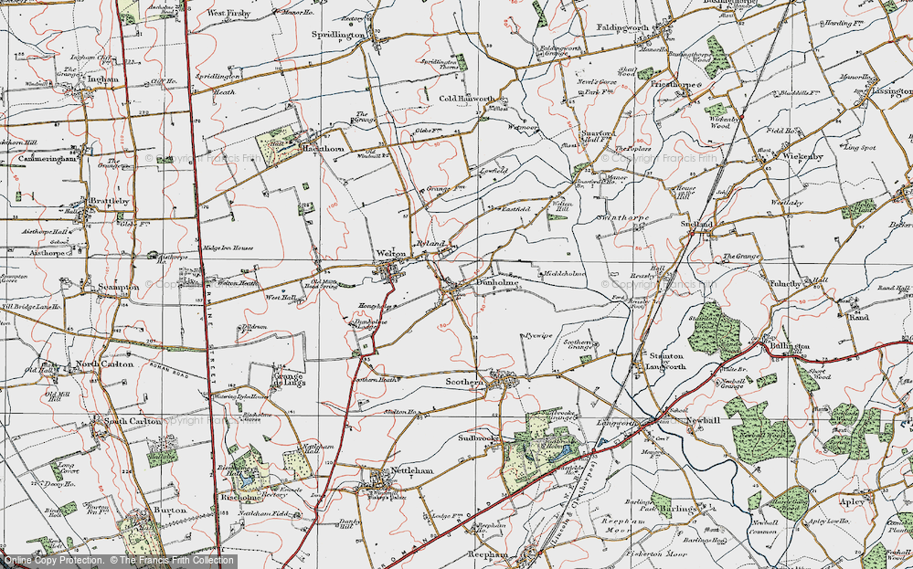 Old Map of Dunholme, 1923 in 1923