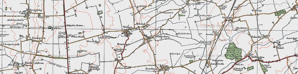 Old map of Dunholme in 1923