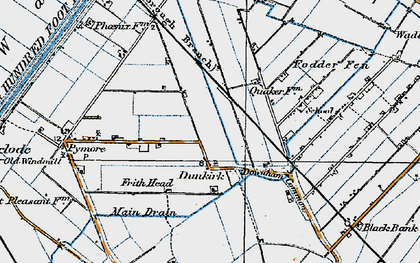 Old map of Dunkirk in 1920