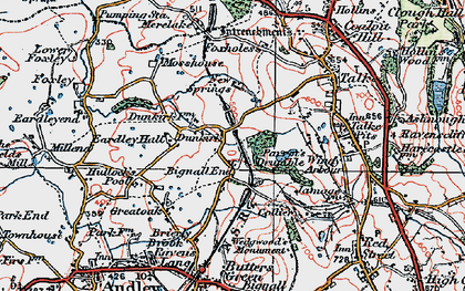Old map of Dunkirk in 1921