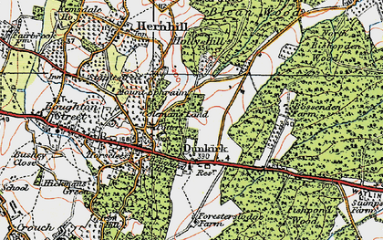 Old map of Dunkirk in 1921