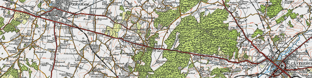 Old map of Boughton Hill in 1921