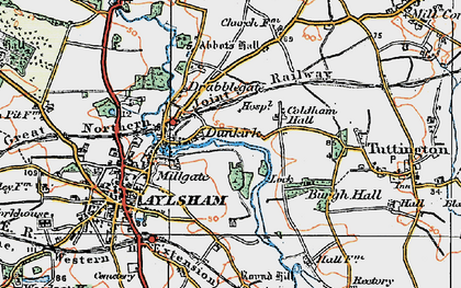 Old map of Dunkirk in 1922