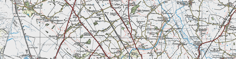 Old map of Dunkirk in 1924