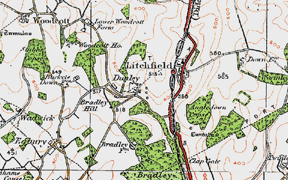 Old map of Dunley in 1919