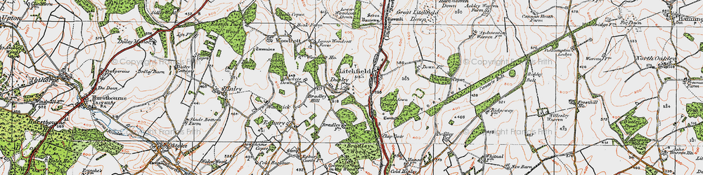 Old map of Dunley in 1919