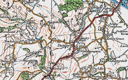 Old map of Dunley in 1920