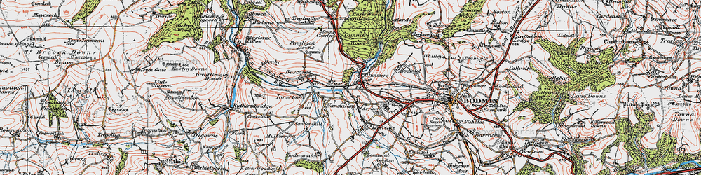 Old map of Boscarne Junction Station in 1919