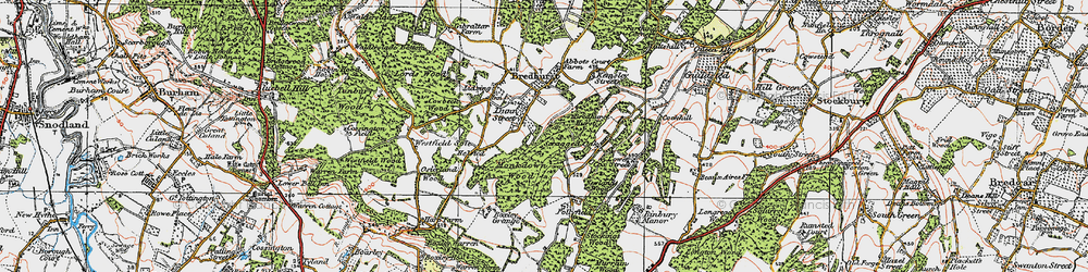 Old map of Monkdown Wood in 1921