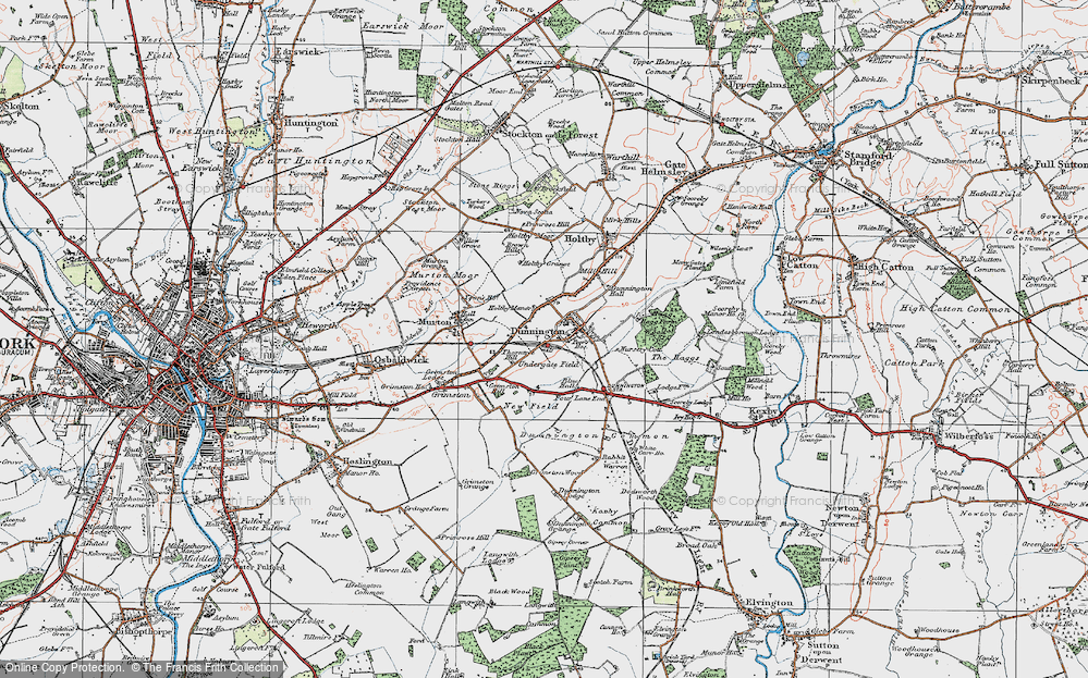 Old Map of Dunnington, 1924 in 1924