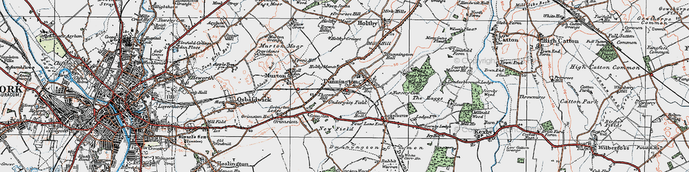 Old map of Dunnington in 1924