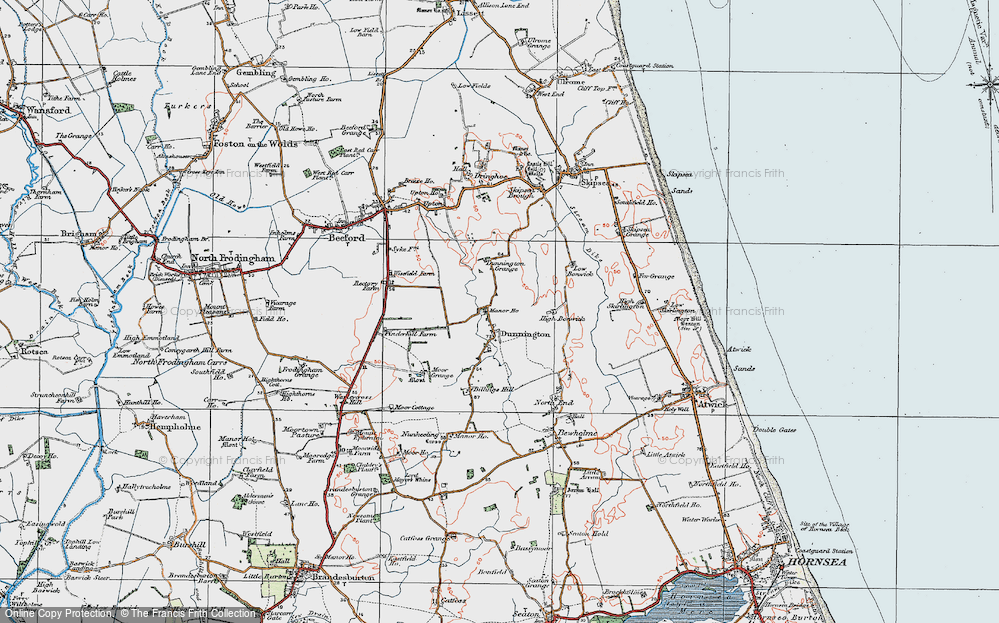 Old Map of Dunnington, 1924 in 1924