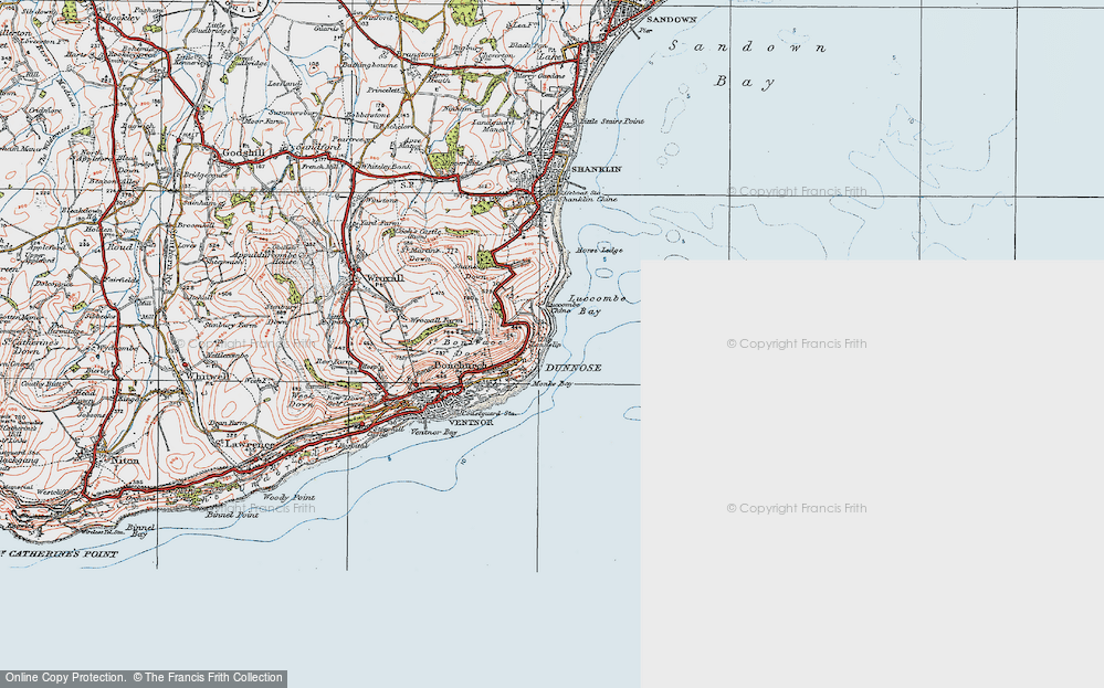 Old Map of Dunnose, 1919 in 1919