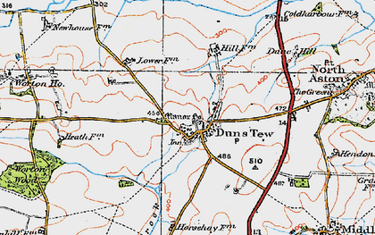 Old map of Duns Tew in 1919