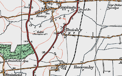 Old map of Dunsby in 1922
