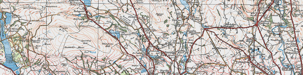 Old map of Dunscar in 1924
