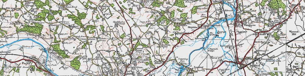 Old map of Dunsden Green in 1919