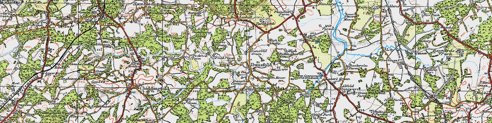 Old map of Dunsfold in 1920