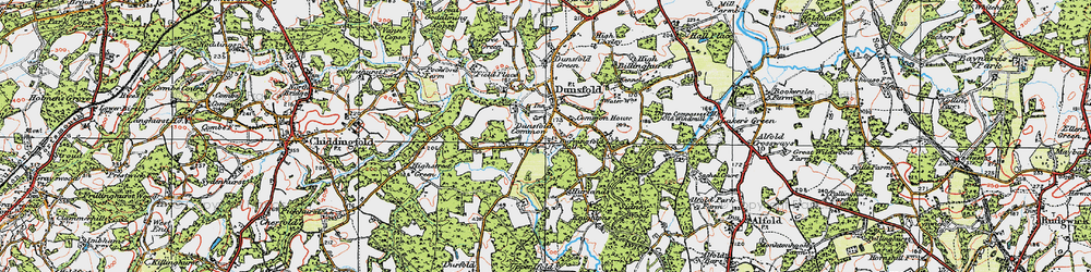 Old map of Dunsfold Common in 1920