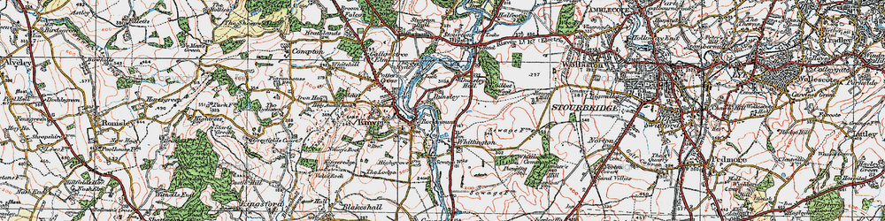 Old map of Dunsley in 1921