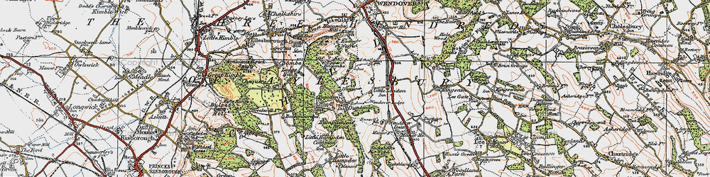 Old map of Bacombe Warren in 1919