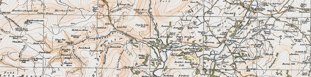 Old map of Dunsop Bridge in 1924