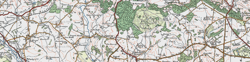 Old map of Bagot's Bromley in 1921