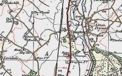 Old map of Dunston in 1921