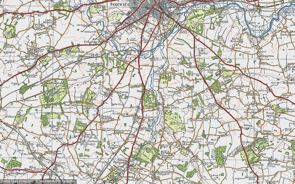 Old Map of Dunston, 1922 in 1922