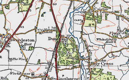 Old map of Dunston in 1922