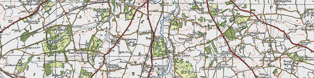 Old map of Dunston in 1922