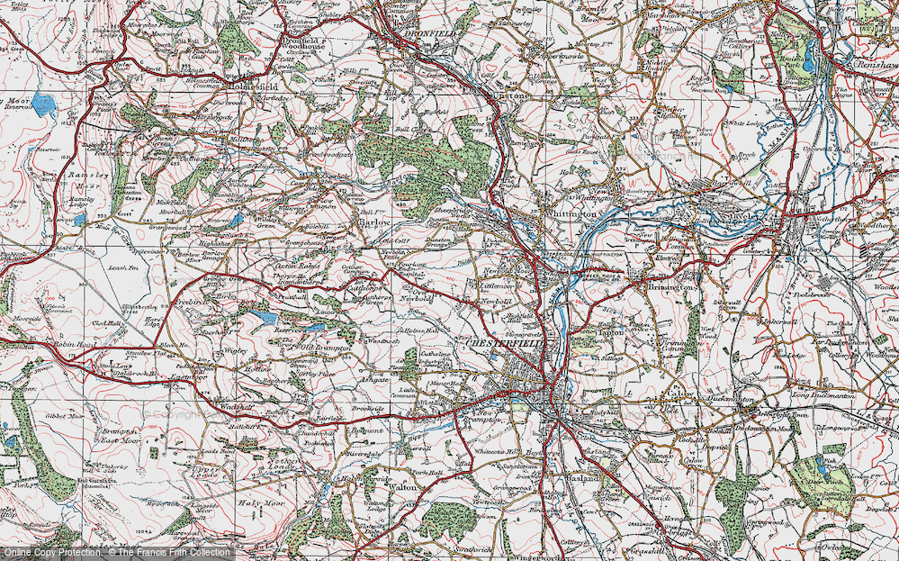 Old Map of Dunston, 1923 in 1923