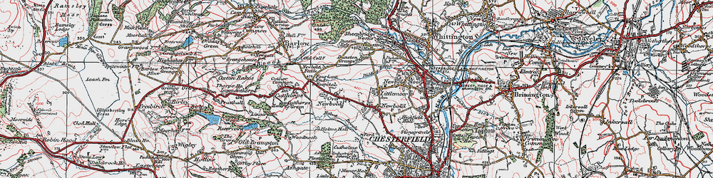 Old map of Dunston in 1923