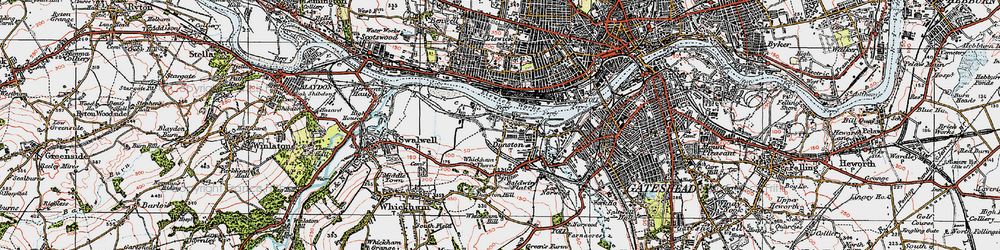 Old map of Dunston in 1925