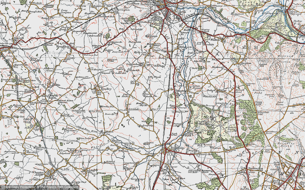 Old Map of Dunston Heath, 1921 in 1921