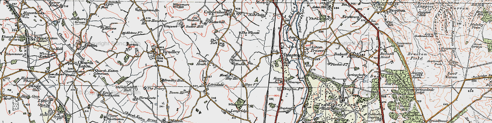 Old map of Dunston Heath in 1921