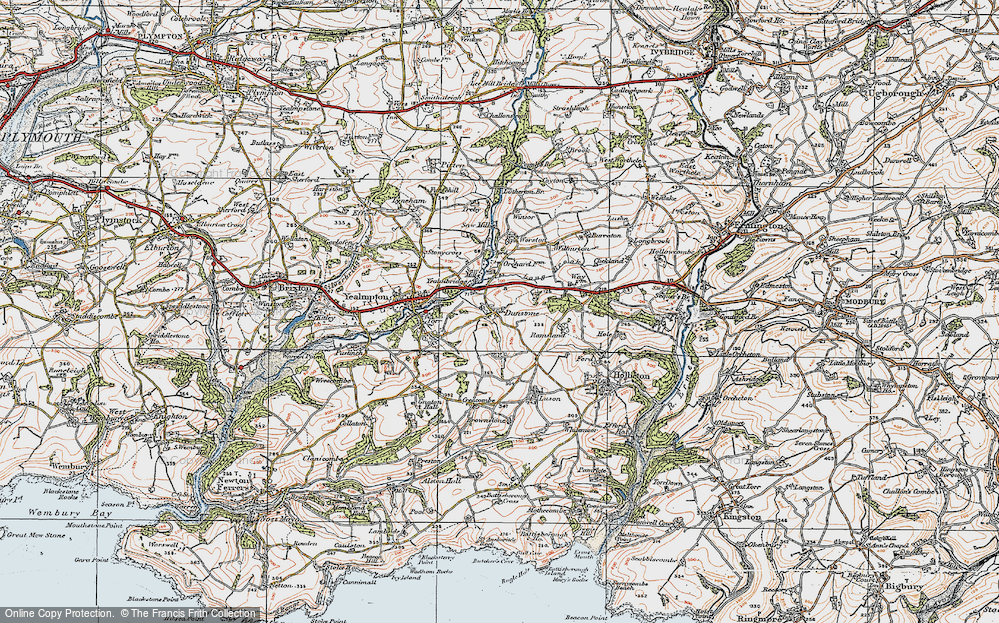 Old Map of Historic Map covering Butland Wood in 1919