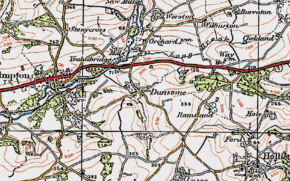 Old map of Dunstone in 1919