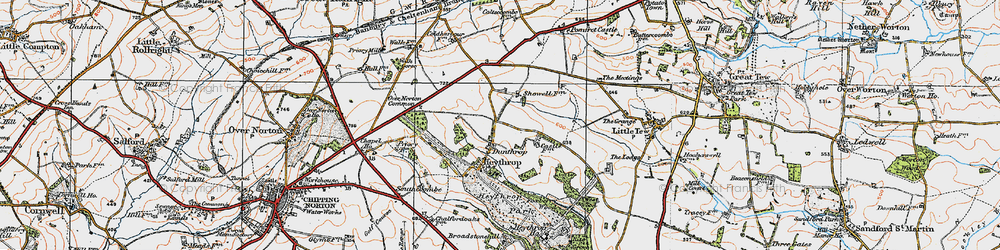 Old map of Dunthrop in 1919
