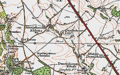 Old map of Duntisbourne Abbots in 1919