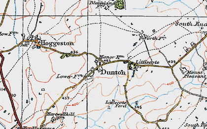 Old map of Dunton in 1919