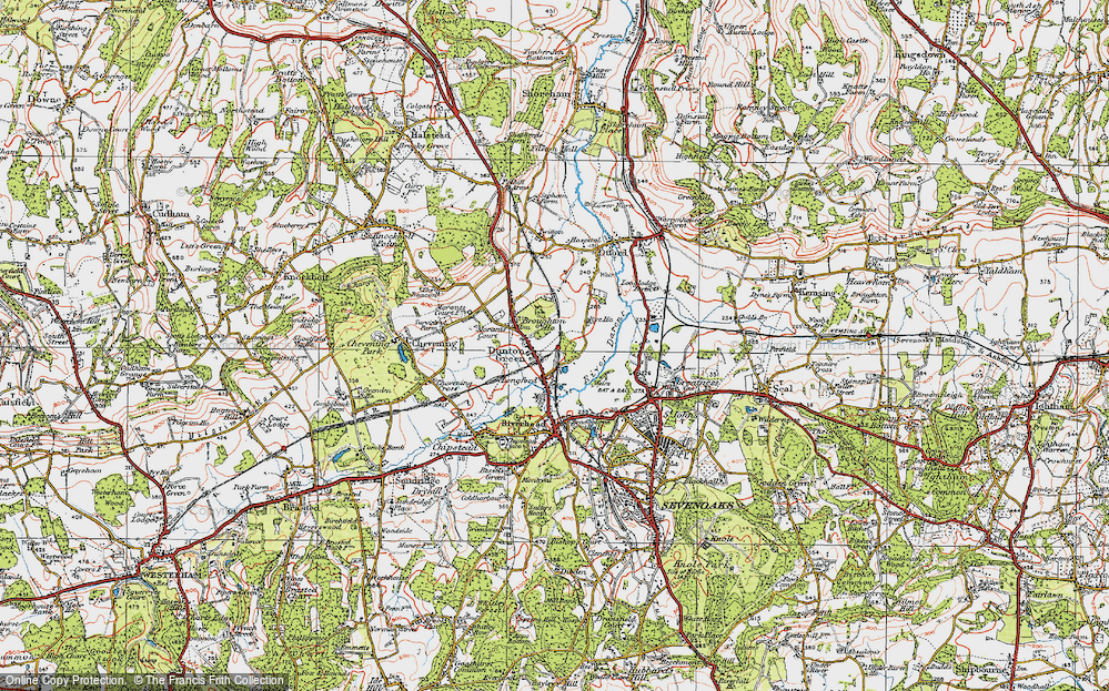 Old Map of Dunton Green, 1920 in 1920