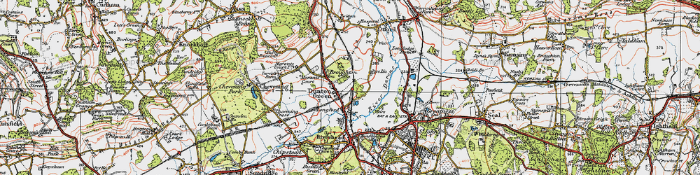 Old map of Dunton Green in 1920